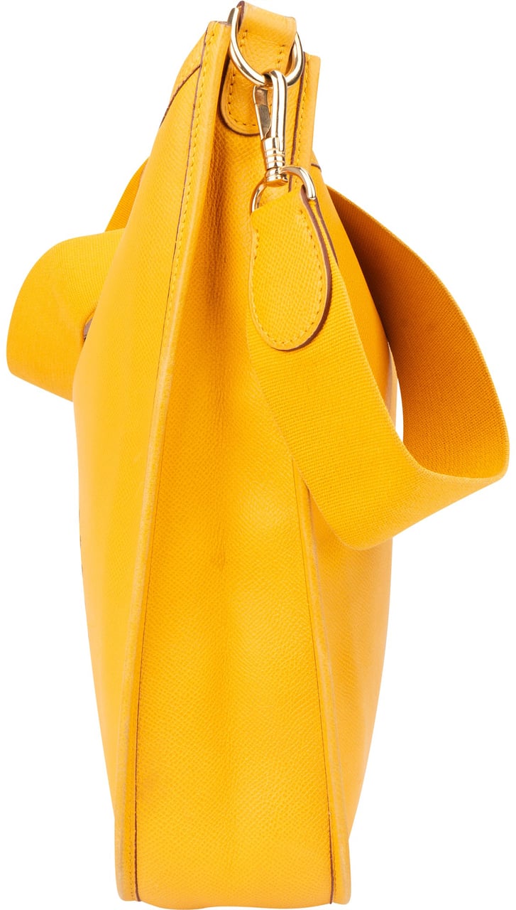 Hermès Hermès Yellow Leather Evelyne GM Crossbody Bag Oranje