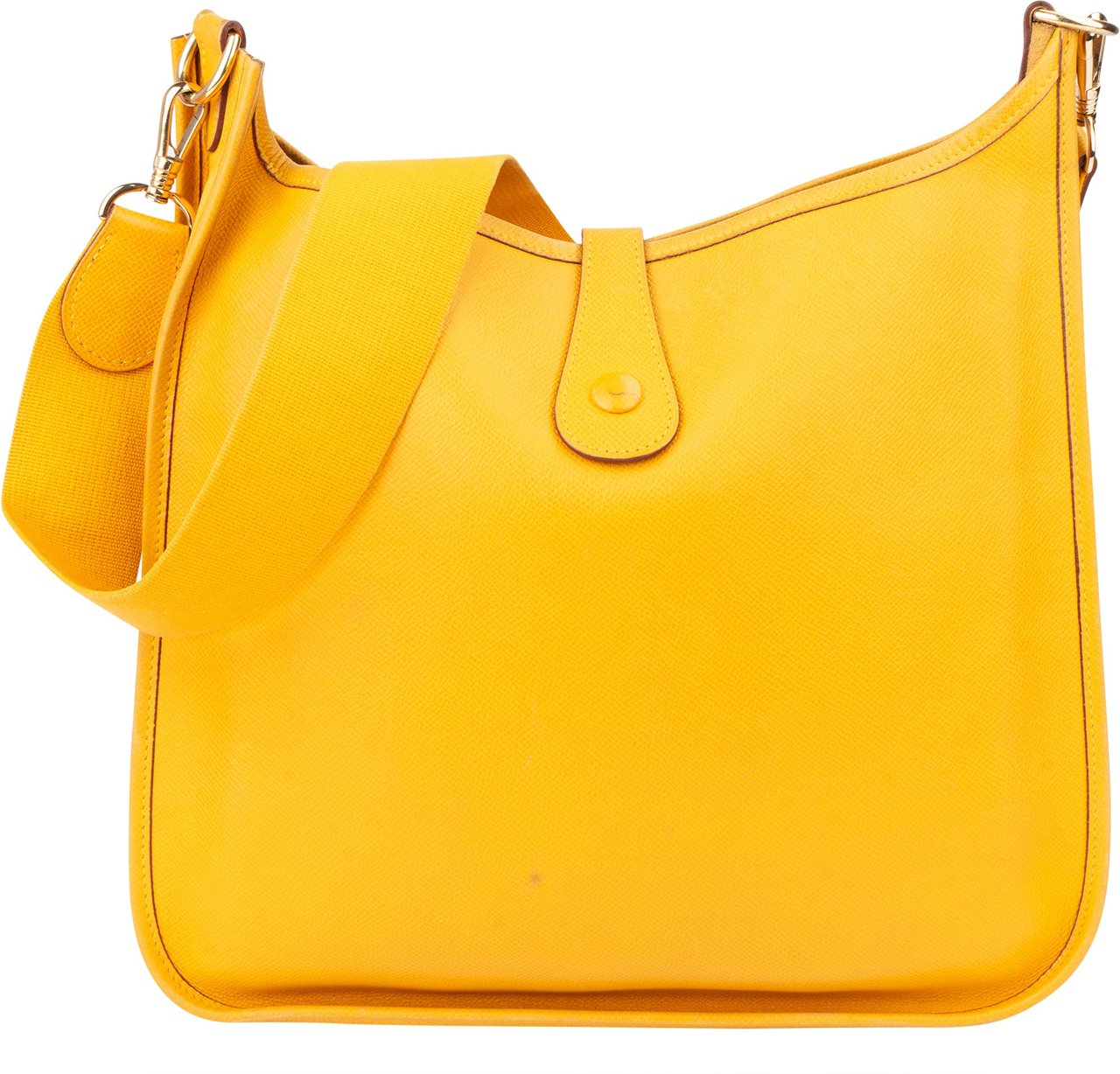 Hermès Hermès Yellow Leather Evelyne GM Crossbody Bag Oranje