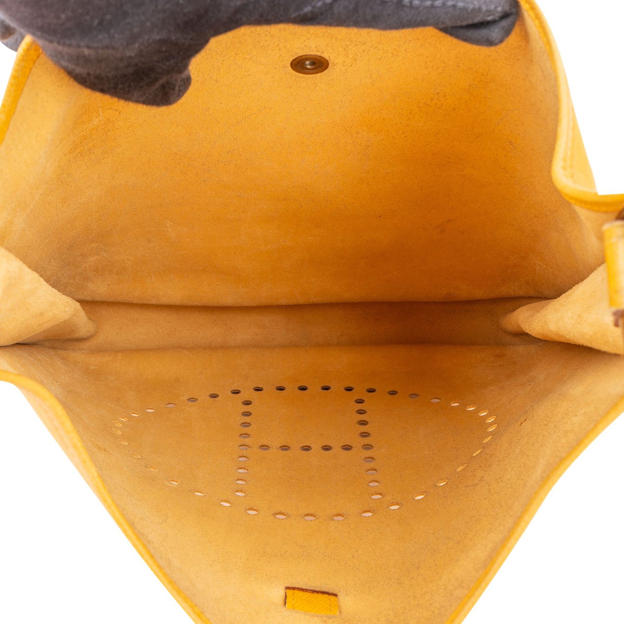 Hermès Hermès Yellow Leather Evelyne GM Crossbody Bag Oranje