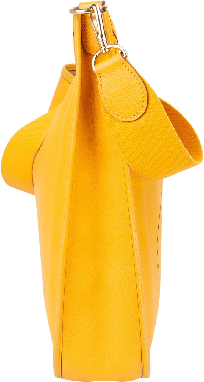 Hermès Hermès Yellow Leather Evelyne GM Crossbody Bag Oranje