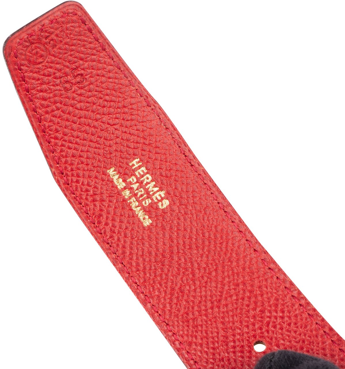 Hermès Hermès Reversible Bicolor Courchevel Leather H Belt (85) Geel
