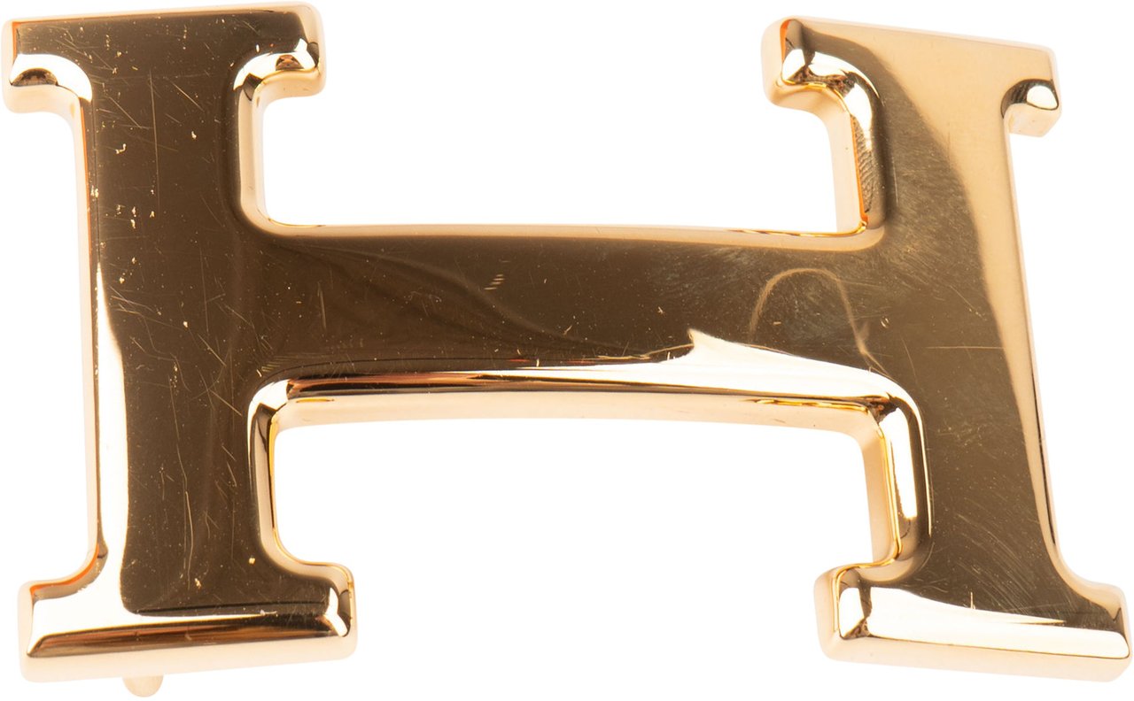 Hermès Hermès Reversible Bicolor Courchevel Leather H Belt (85) Geel