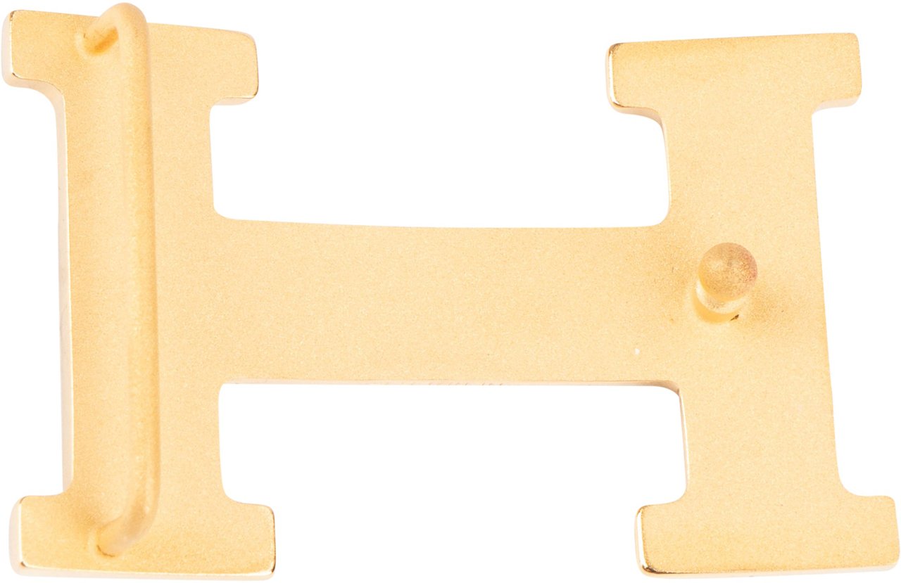 Hermès Hermès Reversible Bicolor Courchevel Leather H Belt (85) Geel