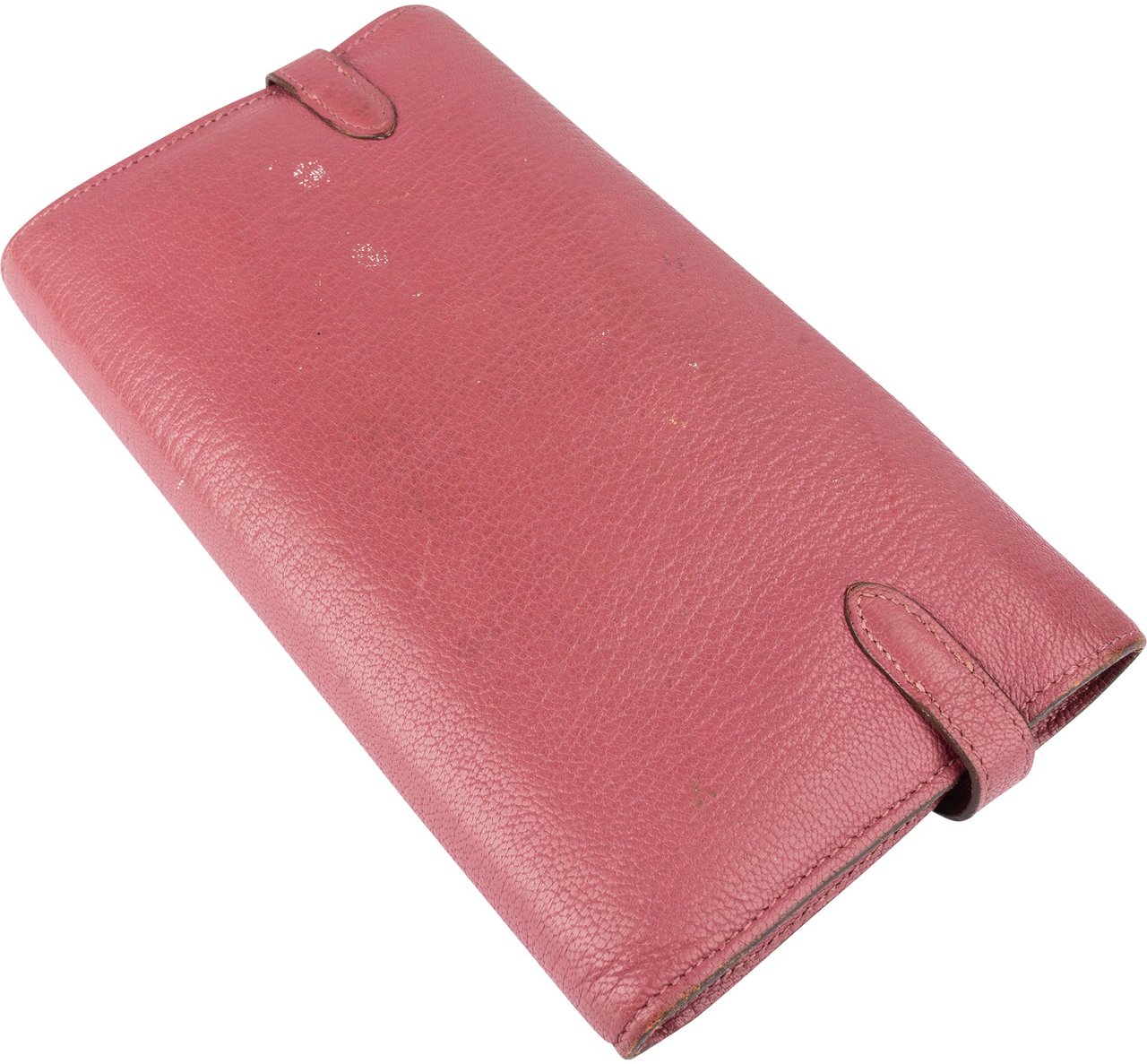 Hermès Hermès Pink Leather Palladium Leather Kelly Wallet Rood