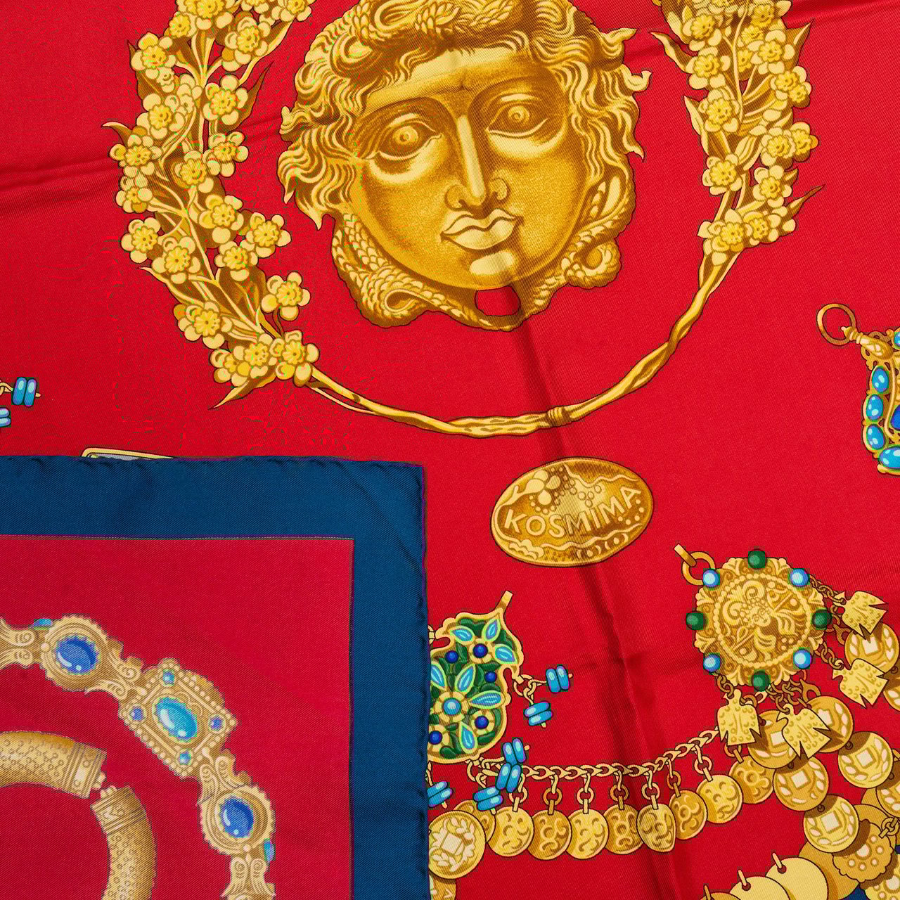 Hermès Hermès Classic "Kosmima" Silk Carre 90 Scarf Tuch Rood