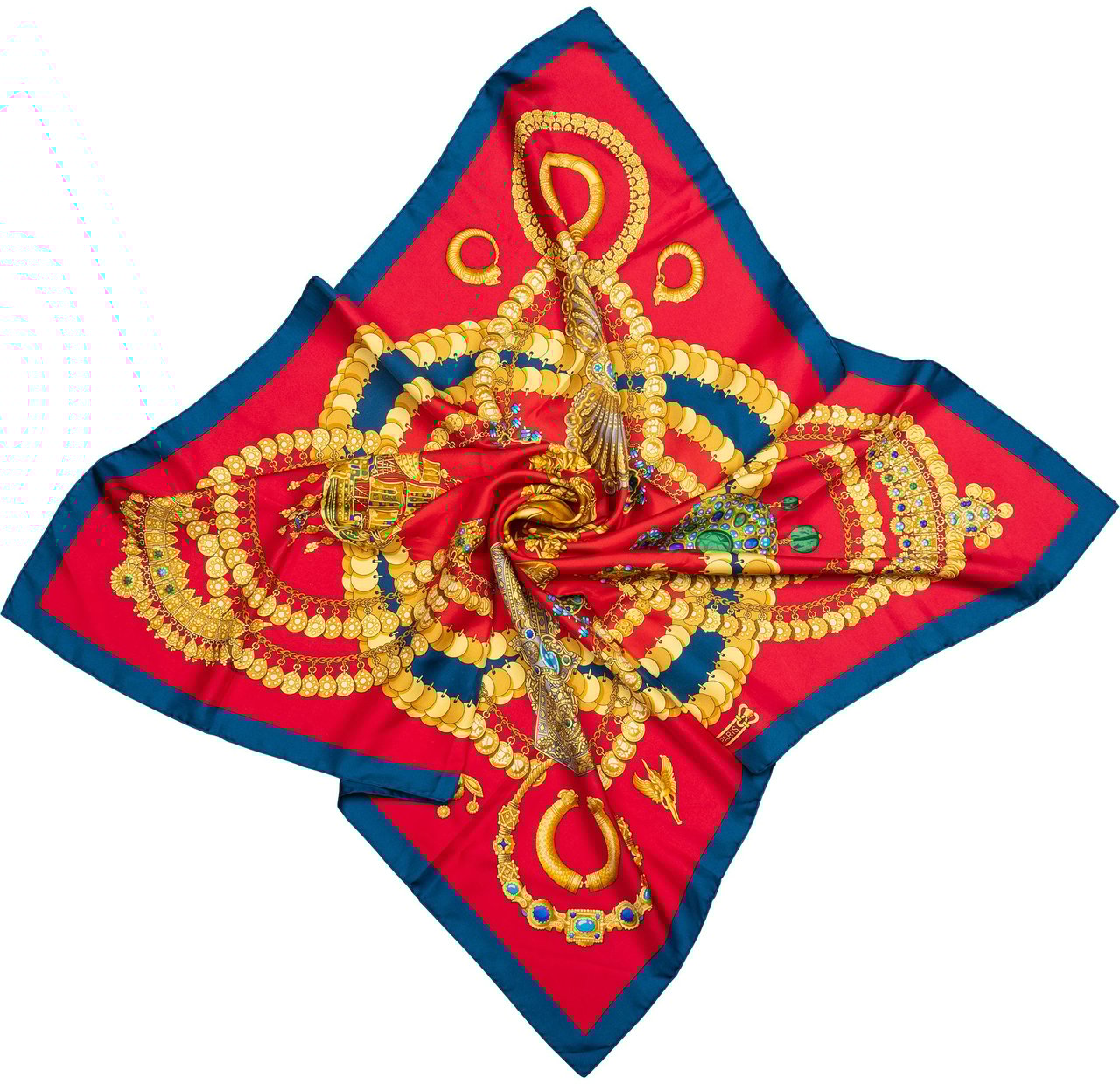 Hermès Hermès Classic "Kosmima" Silk Carre 90 Scarf Tuch Rood