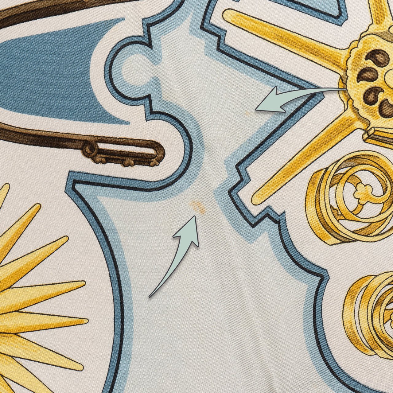 Hermès Hermès Classic "Les Éperons" Silk Carre 90 Scarf Tuch Blauw