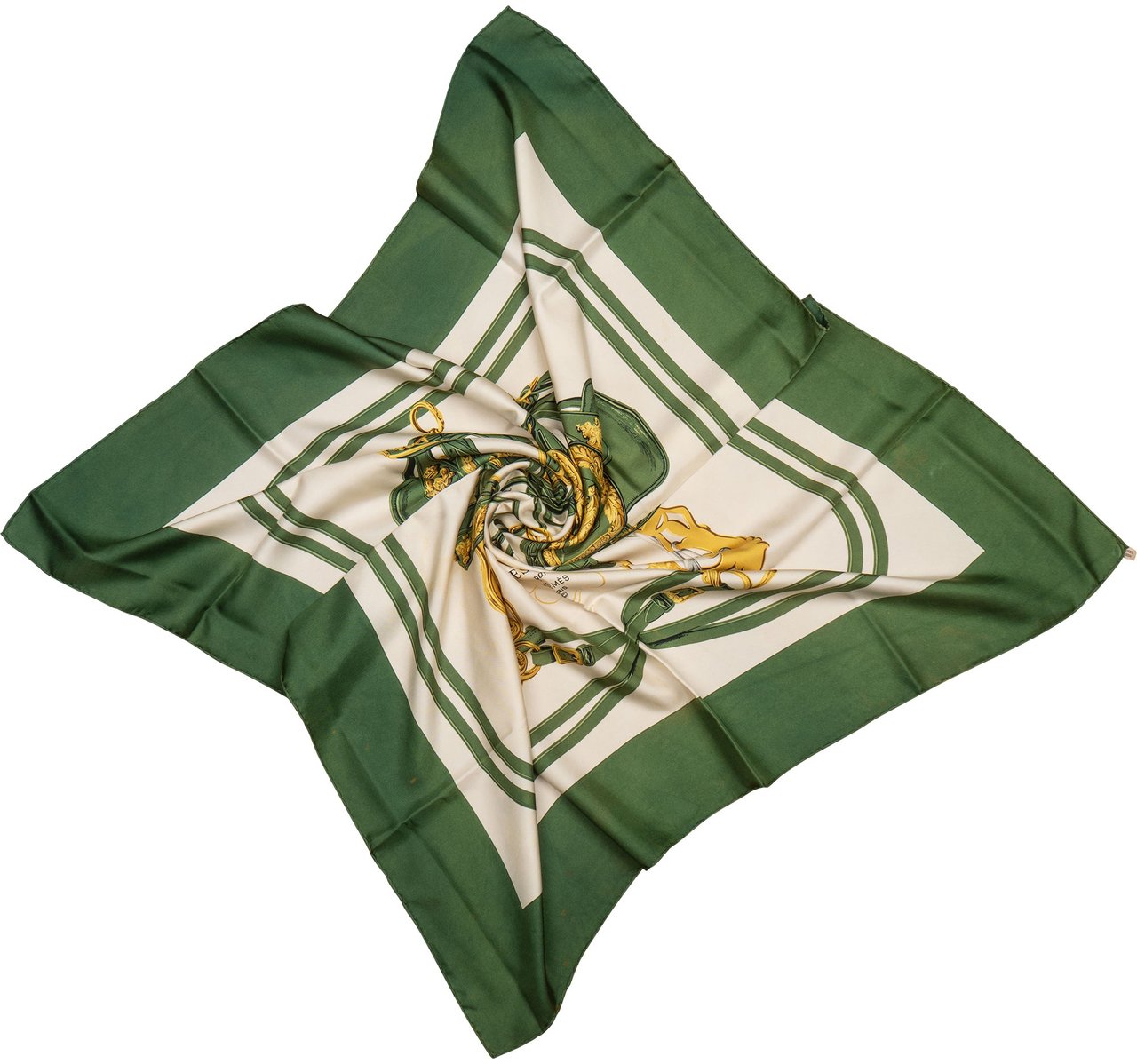 Hermès Hermès Classic "Brides de Gala" Silk Carre 90 Scarf Tuch Groen