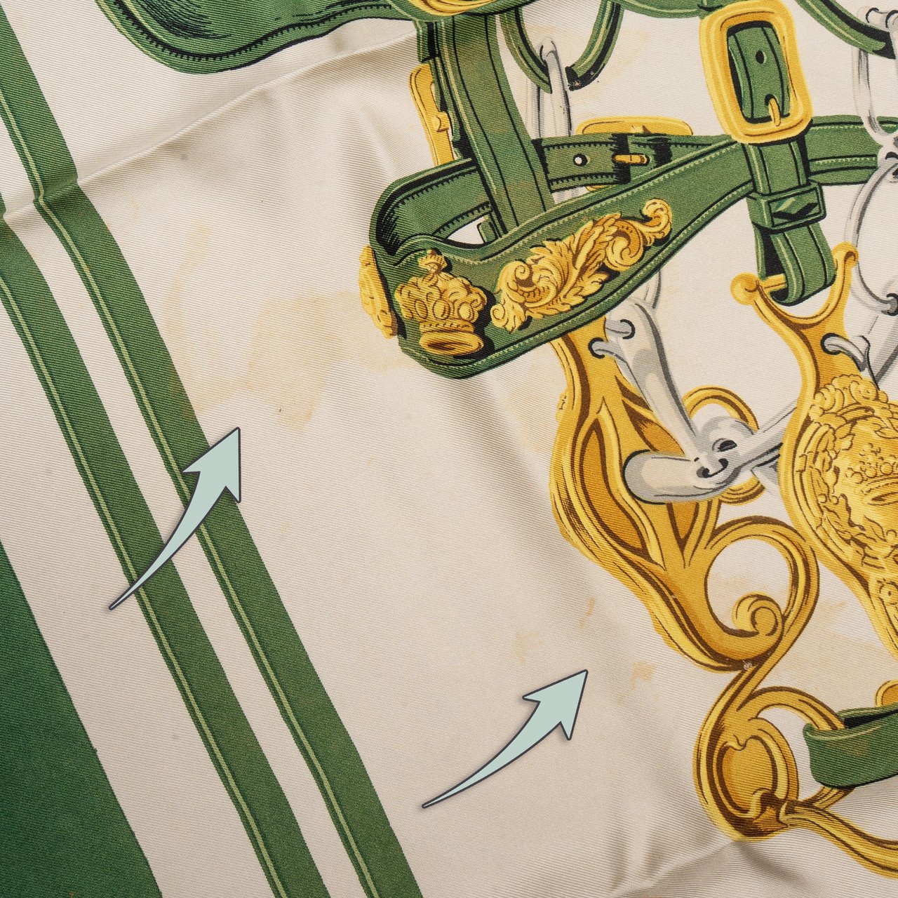 Hermès Hermès Classic "Brides de Gala" Silk Carre 90 Scarf Tuch Groen