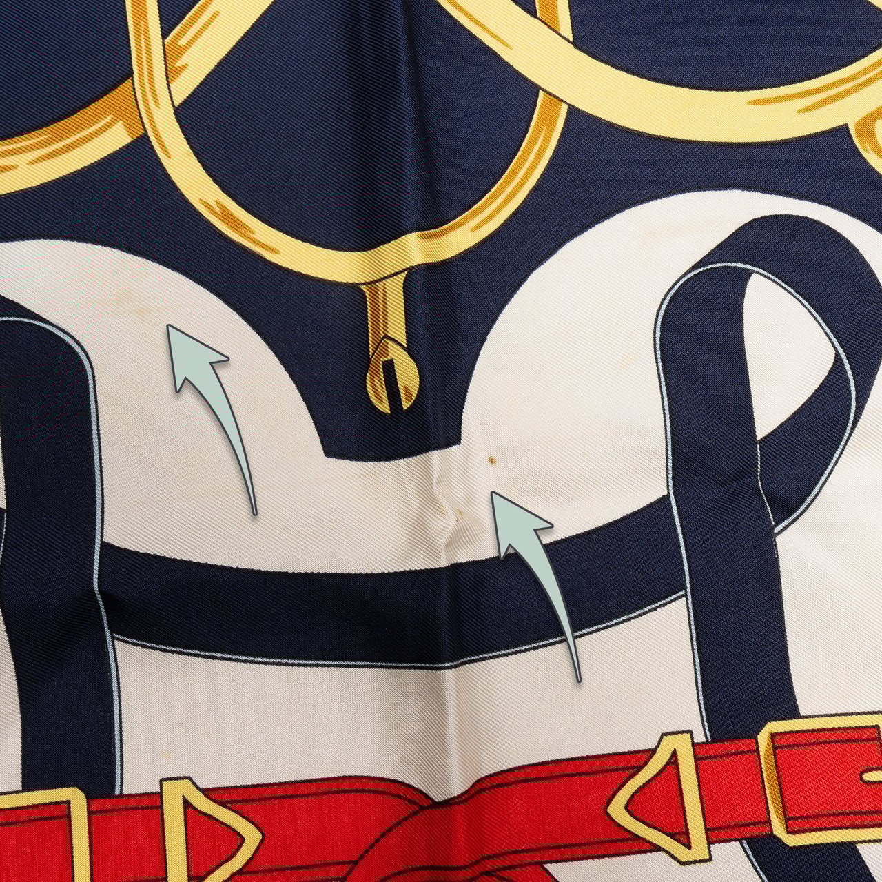 Hermès Hermès Classic "Eperon d´Or" Silk Carre 90 Scarf Tuch Blauw