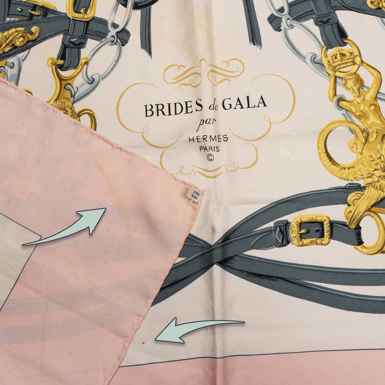 Hermès Classic "Brides de Gala" Silk Carre 90 Scarf Tuch Roze