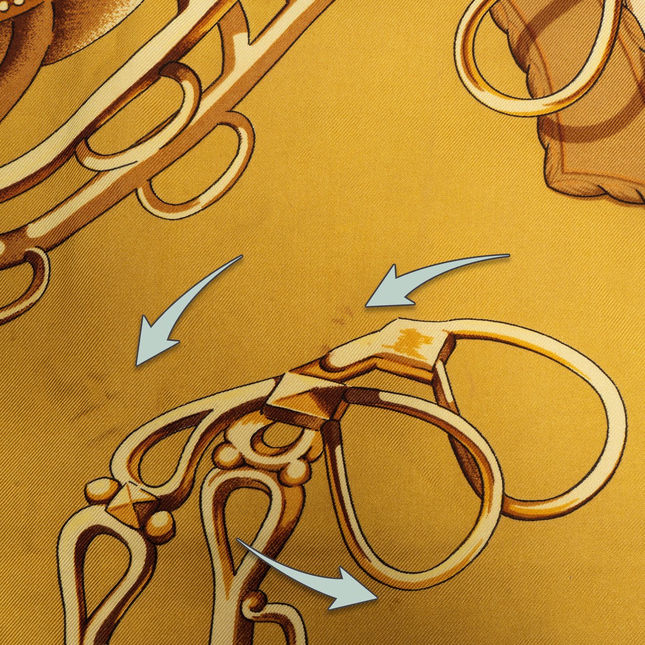 Hermès Hermès Classic "Profiles" Silk Carre 90 Scarf Tuch Bruin