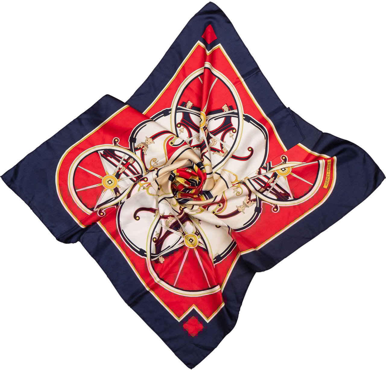 Hermès Hermès Classic "Washington`s Carriage" Silk Carre 90 Scarf Tuch Rood