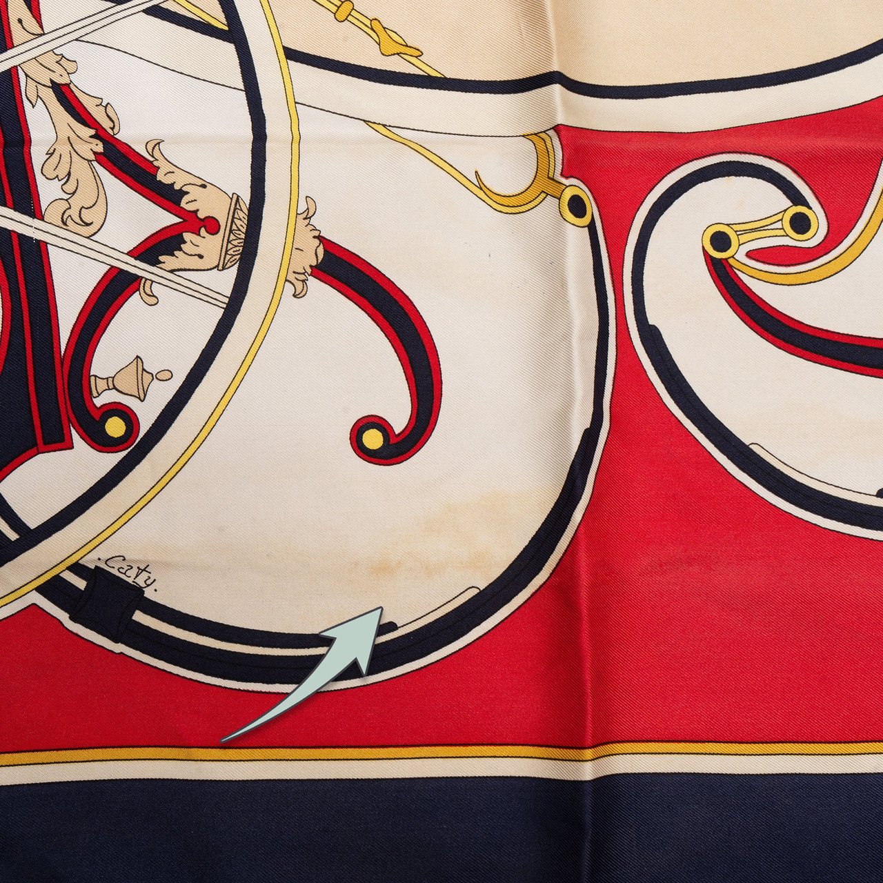 Hermès Hermès Classic "Washington`s Carriage" Silk Carre 90 Scarf Tuch Rood