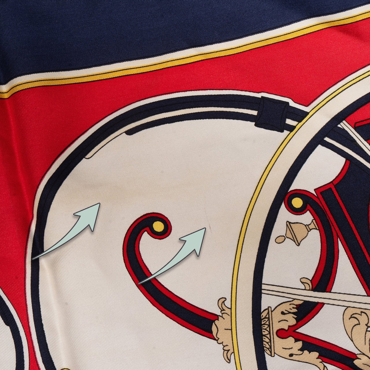 Hermès Classic "Washington`s Carriage" Silk Carre 90 Scarf Tuch Rood