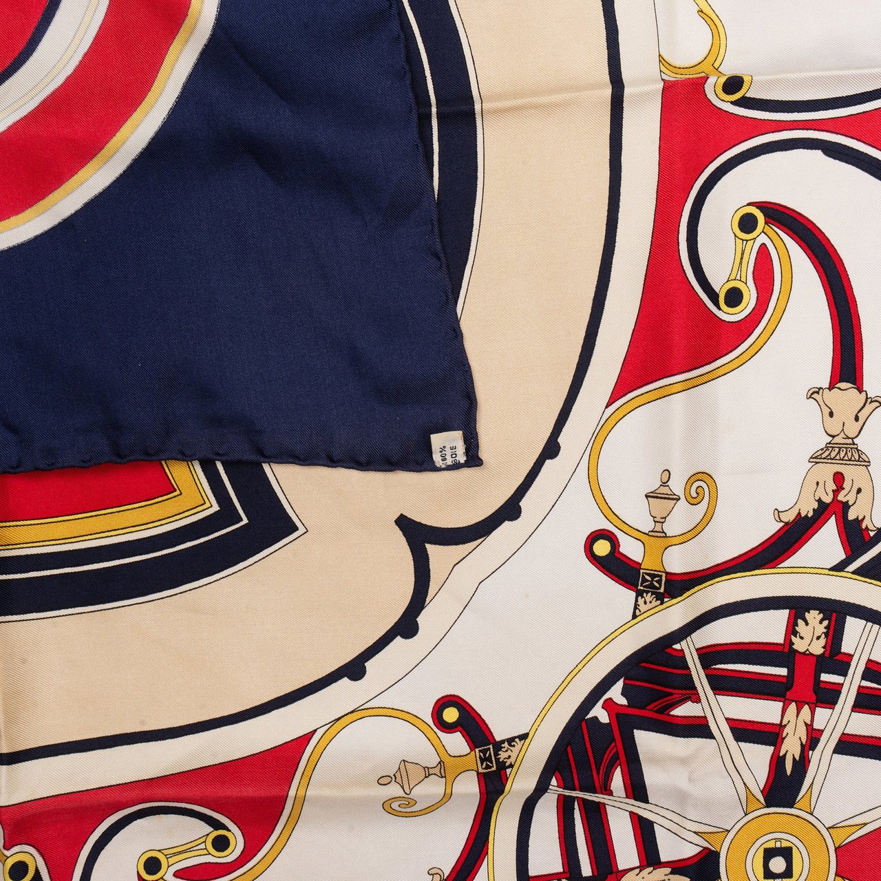 Hermès Classic "Washington`s Carriage" Silk Carre 90 Scarf Tuch Rood