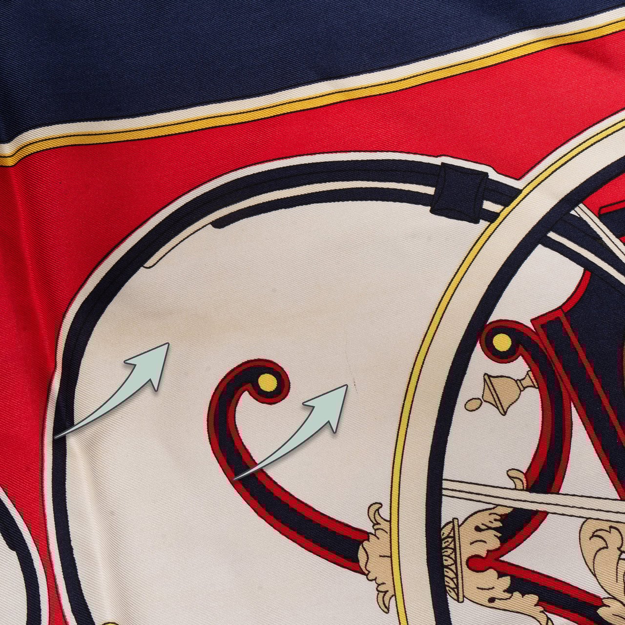 Hermès Hermès Classic "Washington`s Carriage" Silk Carre 90 Scarf Tuch Rood