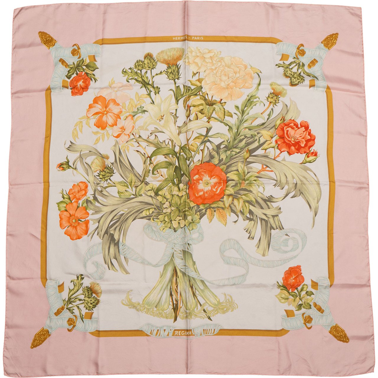 Hermès Hermès Classic "Regina" Silk Carre 90 Scarf Tuch Rood