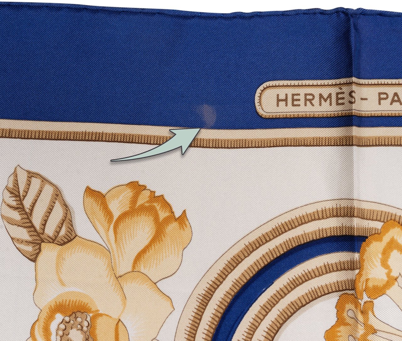 Hermès Hermès Classic "Caraibes" Silk Carre 90 Scarf Tuch Blauw