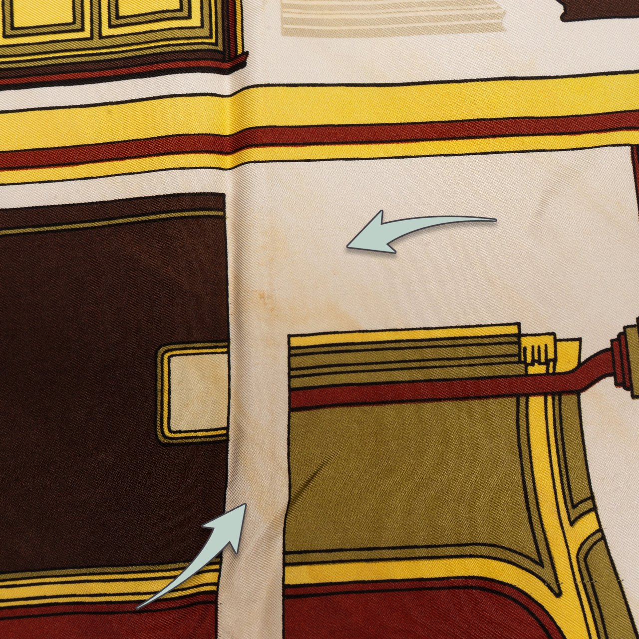 Hermès Hermès Classic "Les Coupes" Silk Carre 90 Scarf Tuch Bruin