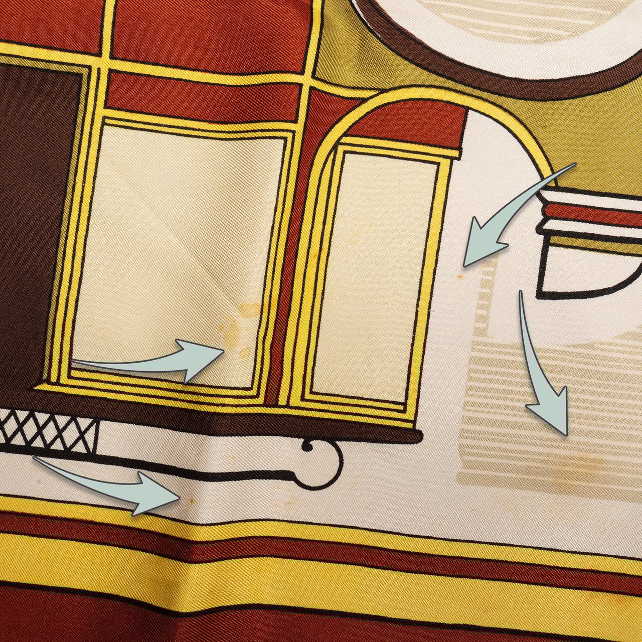 Hermès Hermès Classic "Les Coupes" Silk Carre 90 Scarf Tuch Bruin