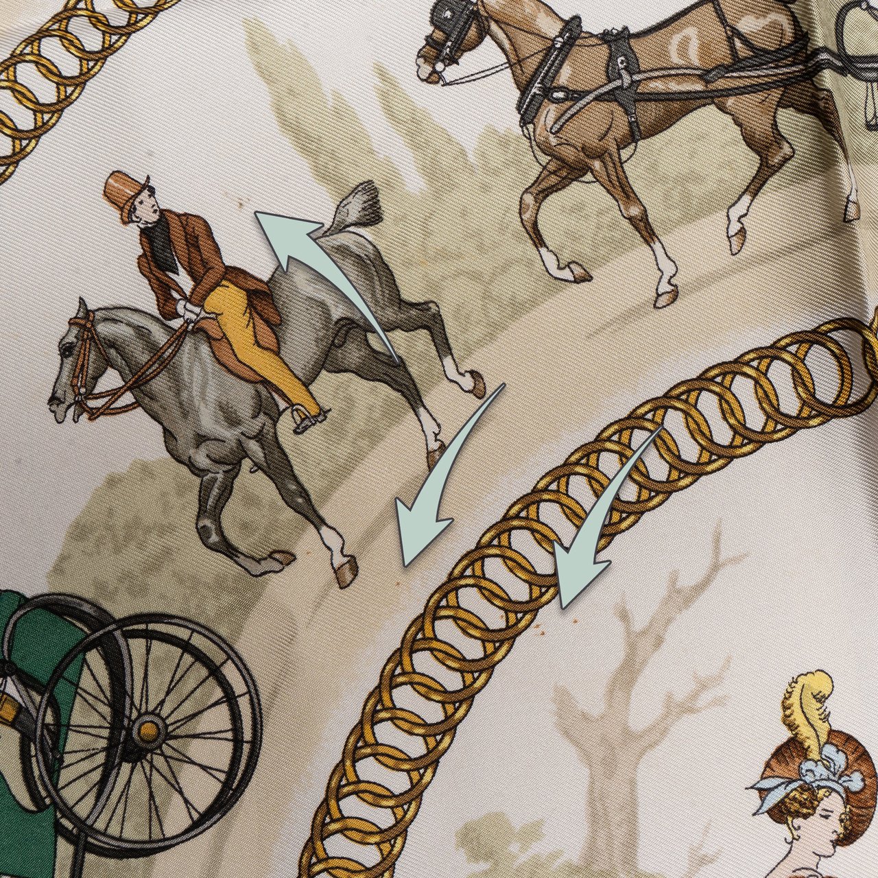 Hermès Hermès Classic "La Promenade De Longchamps" Silk Carre 90 Scarf Tuch Blauw