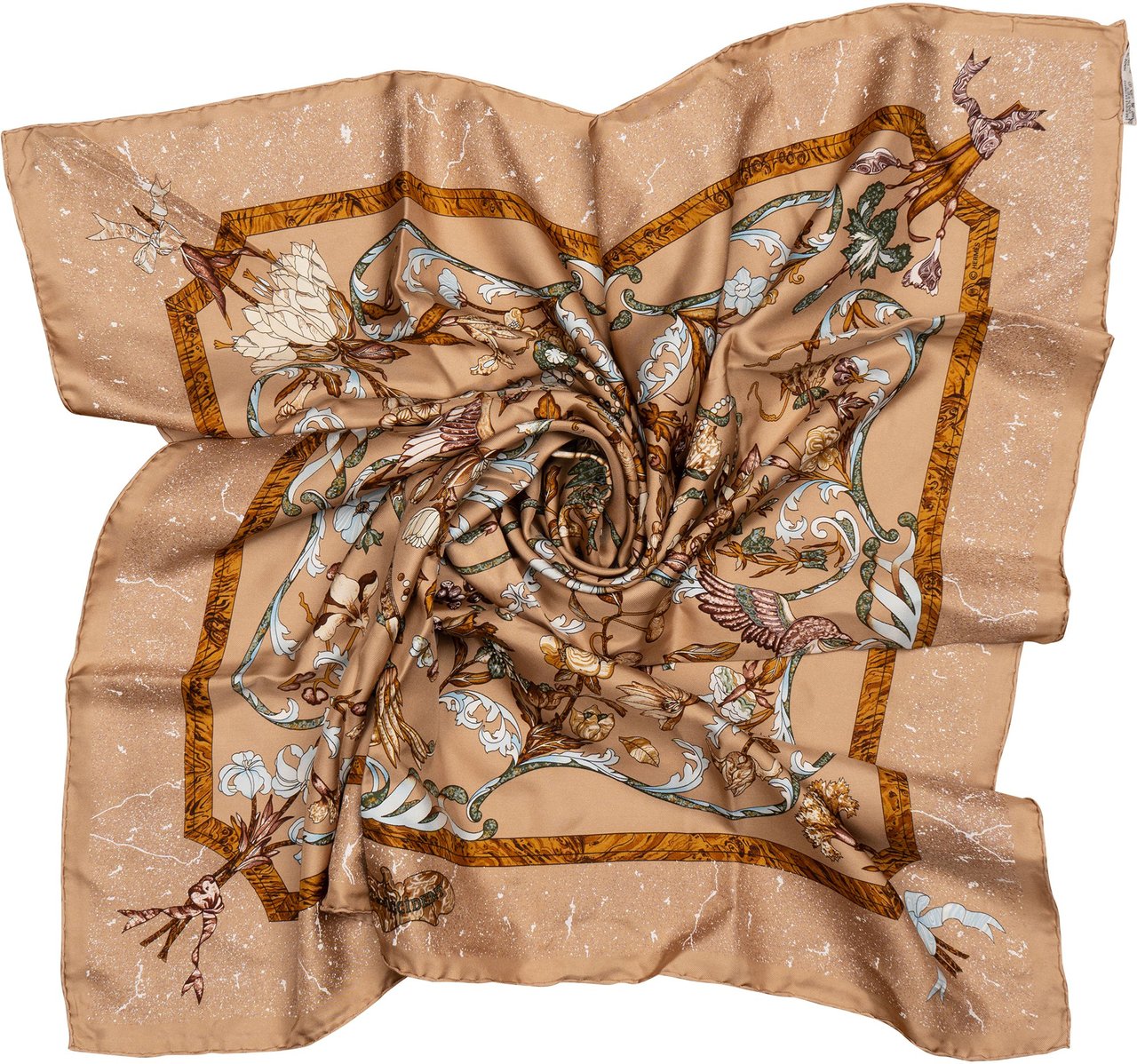 Hermès Hermès Classic "Pierres d`Orient et d`Occident" Silk Carre 90 Scarf Tuch Beige
