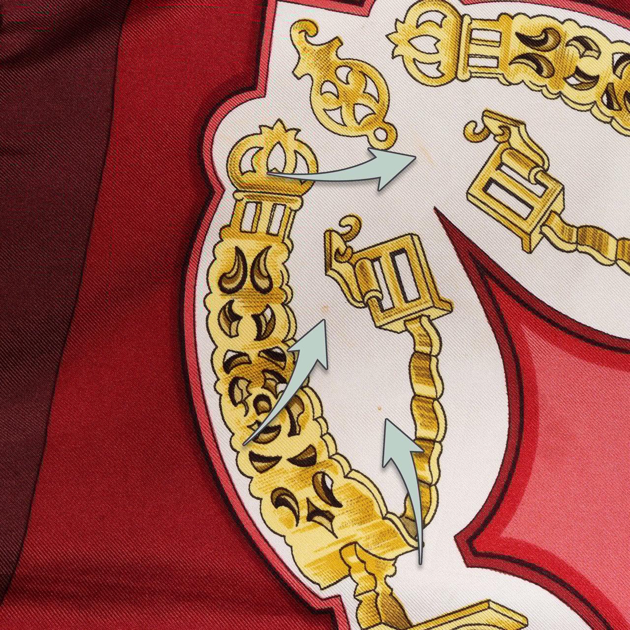 Hermès Hermès Classic "Les Eperons" Silk Carre 90 Scarf Tuch Rood