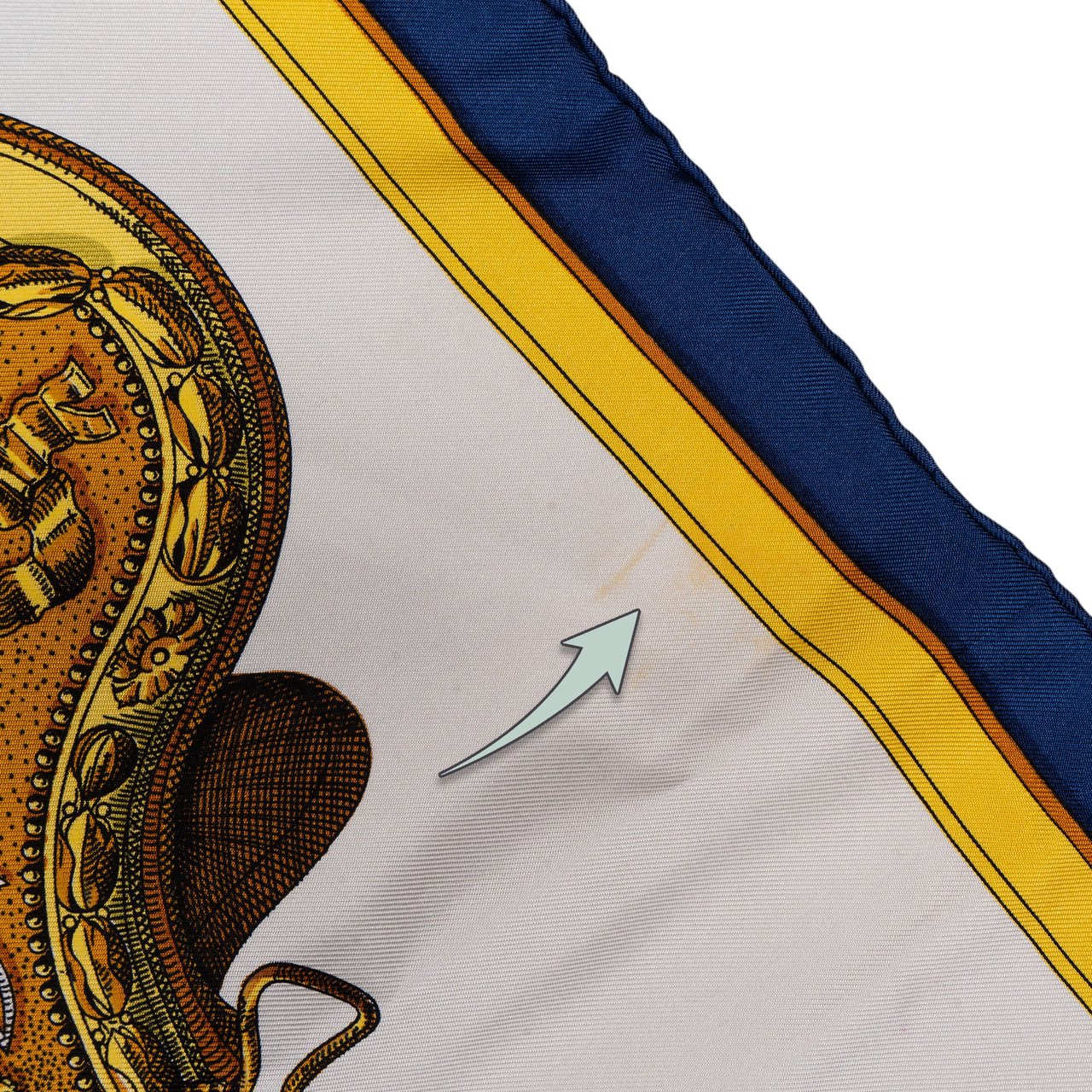 Hermès Hermès Classic "Grand Appart" Silk Carre 90 Scarf Tuch Blauw