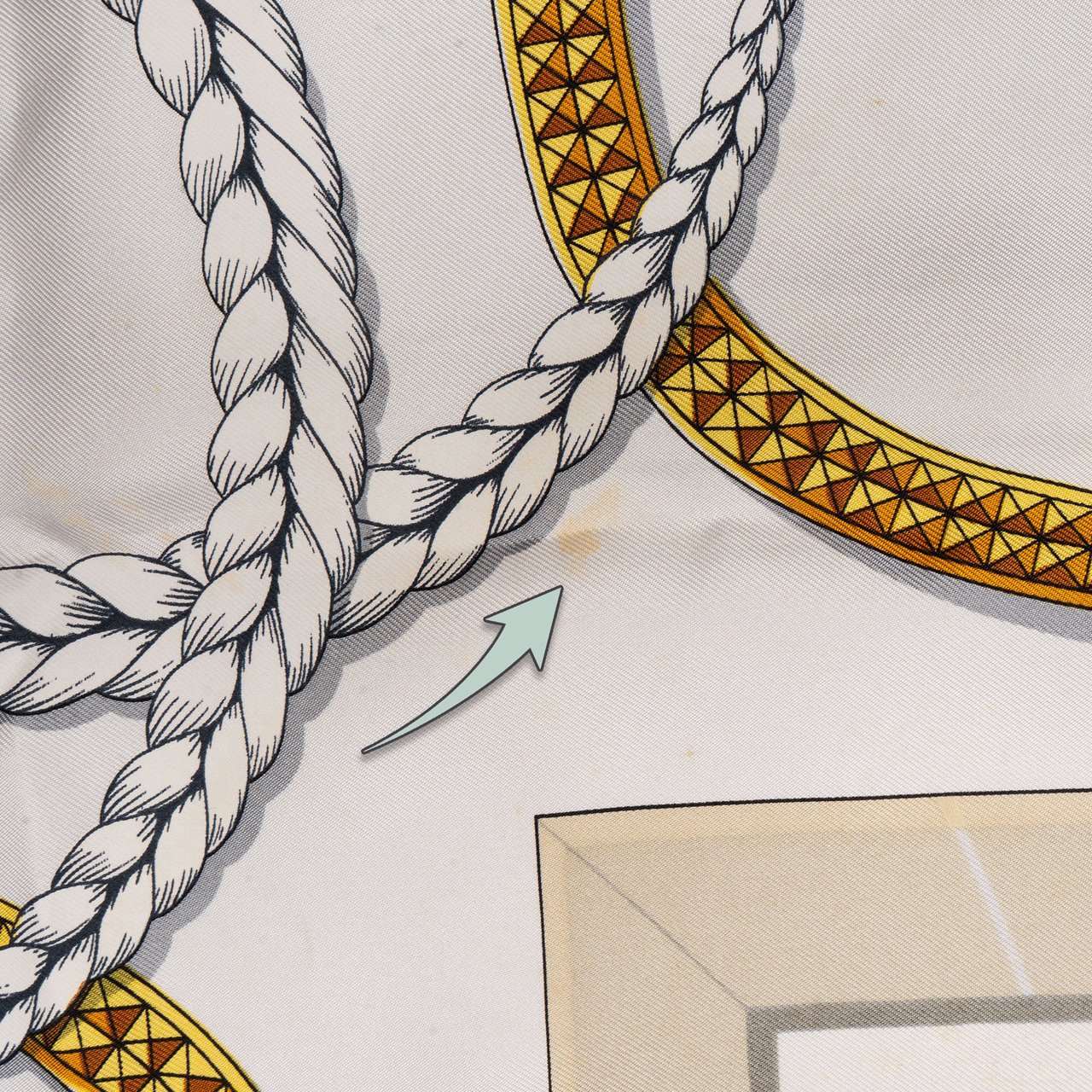 Hermès Hermès Classic "Grand Appart" Silk Carre 90 Scarf Tuch Blauw