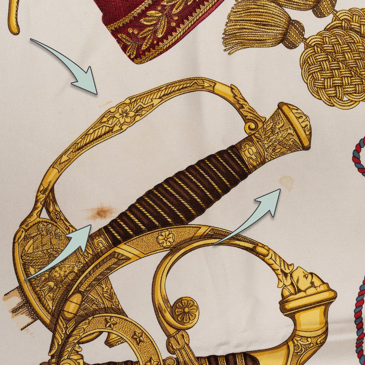 Hermès Hermès Classic "Grand Uniforme" Silk Carre 90 Scarf Tuch Blauw