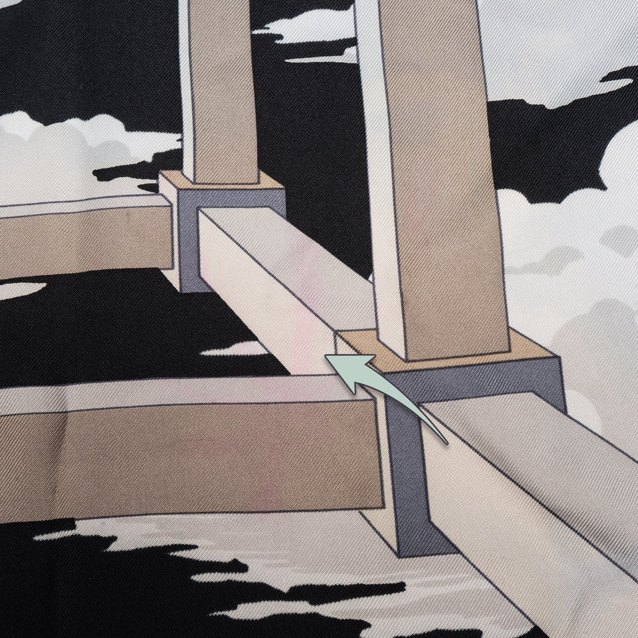 Hermès Hermès Classic "Perspective" Silk Carre 90 Scarf Tuch Zwart