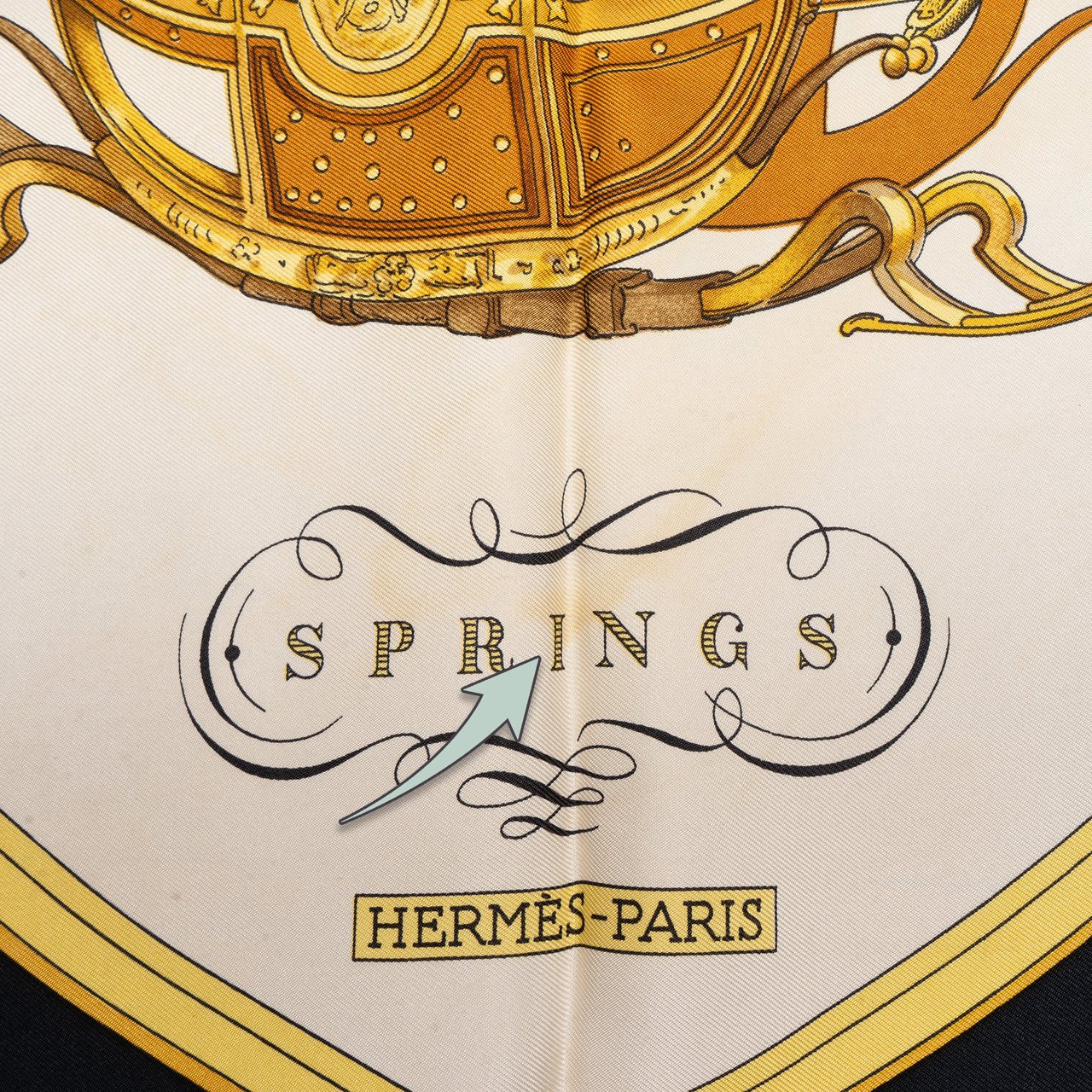 Hermès Hermès Classic "Springs" Silk Carre 90 Scarf Tuch Zwart