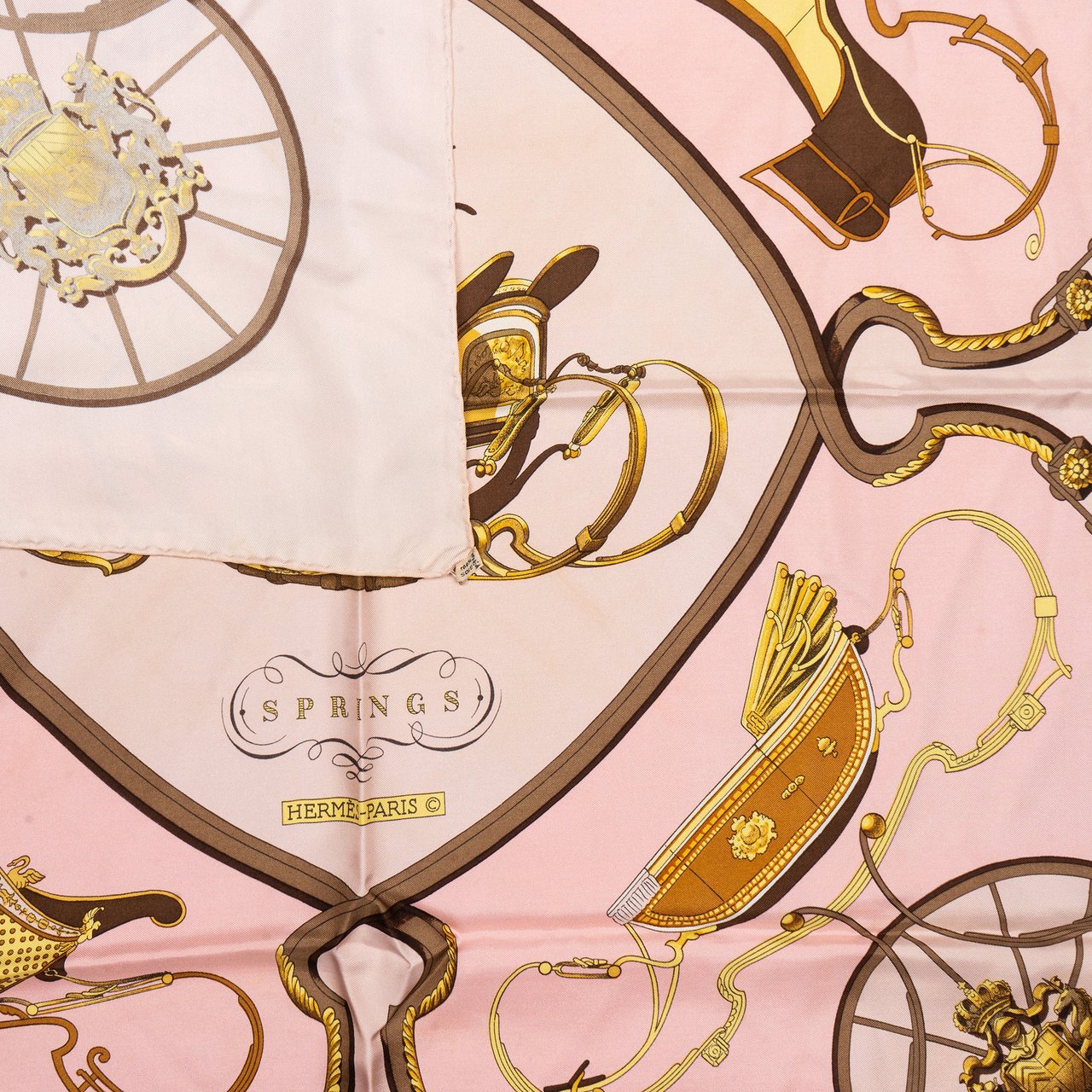 Hermès Hermès Classic "Springs" Silk Carre 90 Scarf Tuch Rood