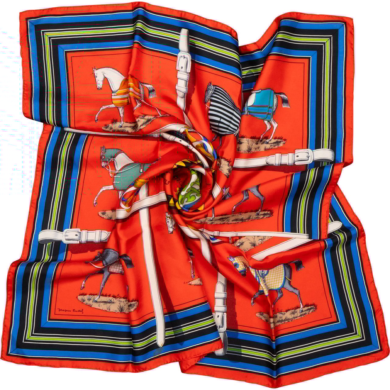 Hermès Hermès Classic "Couvertures" Silk Carre 90 Scarf Tuch Rood