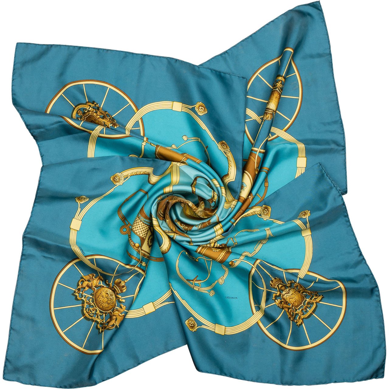 Hermès Hermès Classic "Springs" Silk Carre 90 Scarf Tuch Blauw