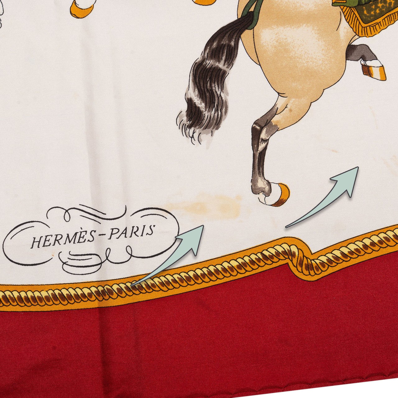 Hermès Classic "Reprise" Silk Carre 90 Scarf Tuch Rood
