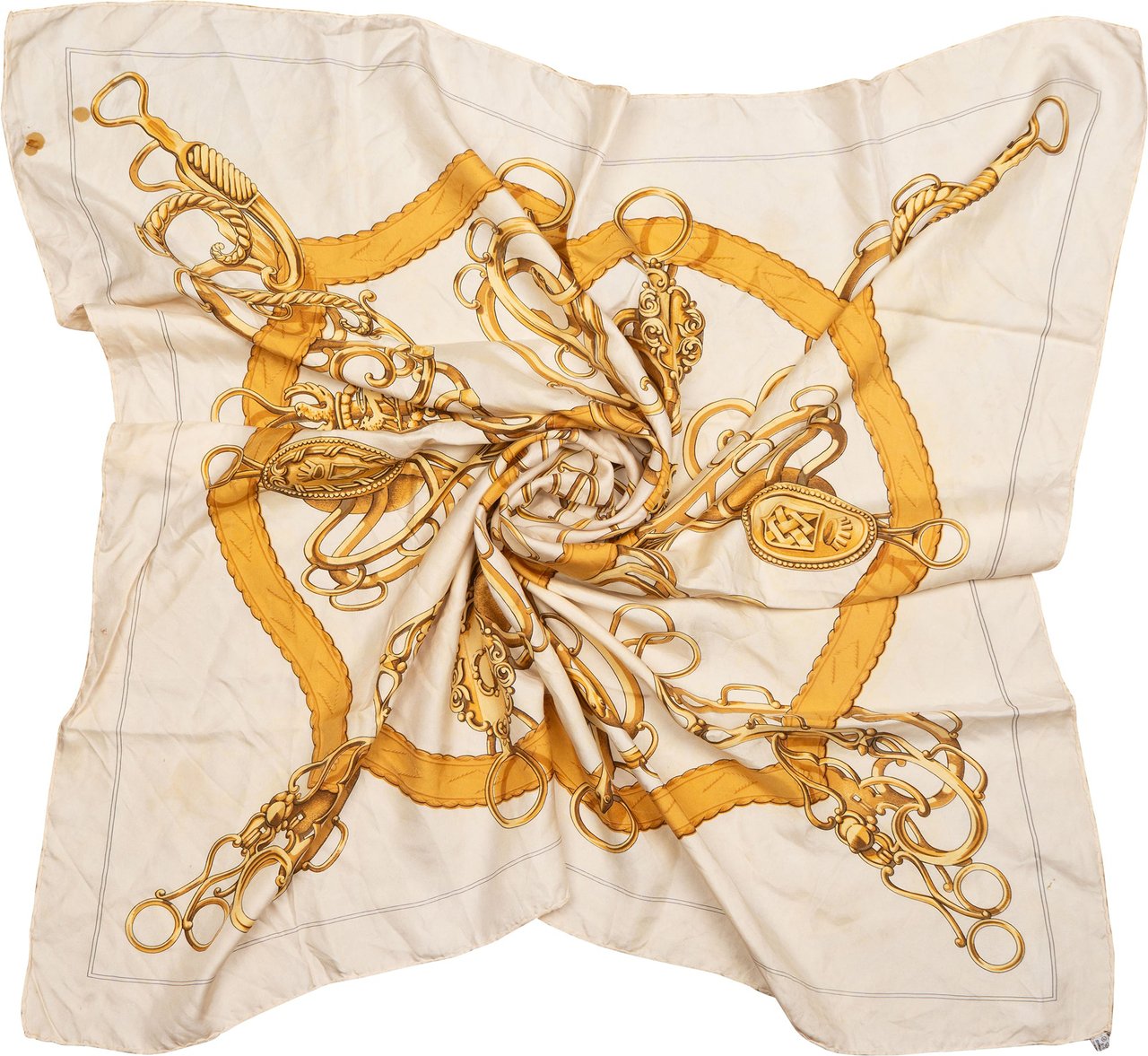 Hermès Hermès Classic "Profiles" Silk Carre 90 Scarf Tuch Wit