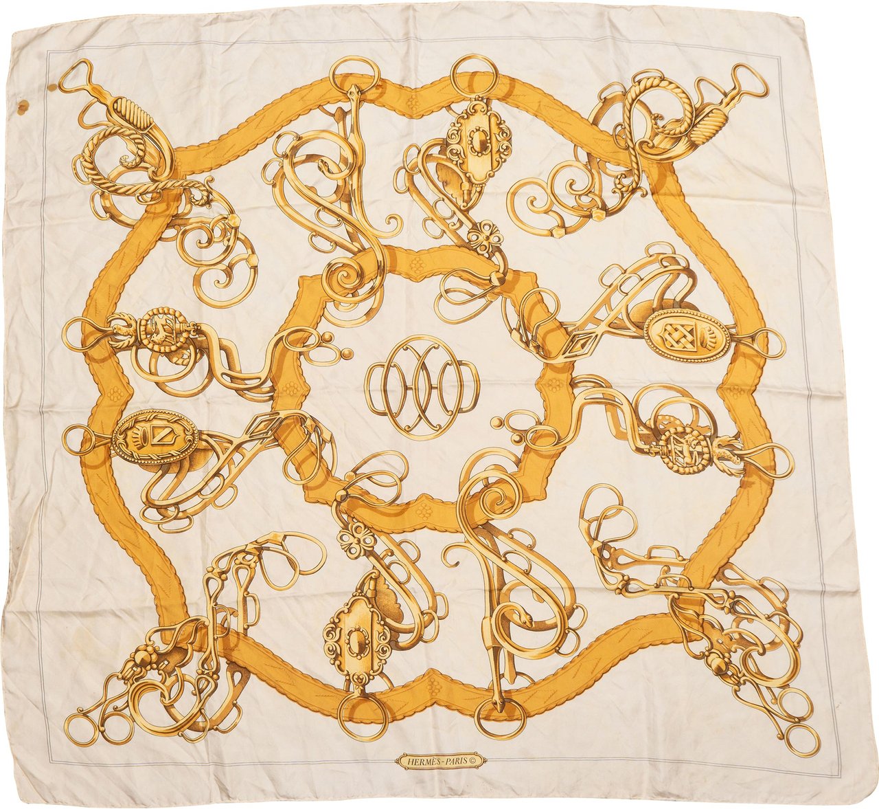 Hermès Hermès Classic "Profiles" Silk Carre 90 Scarf Tuch Wit