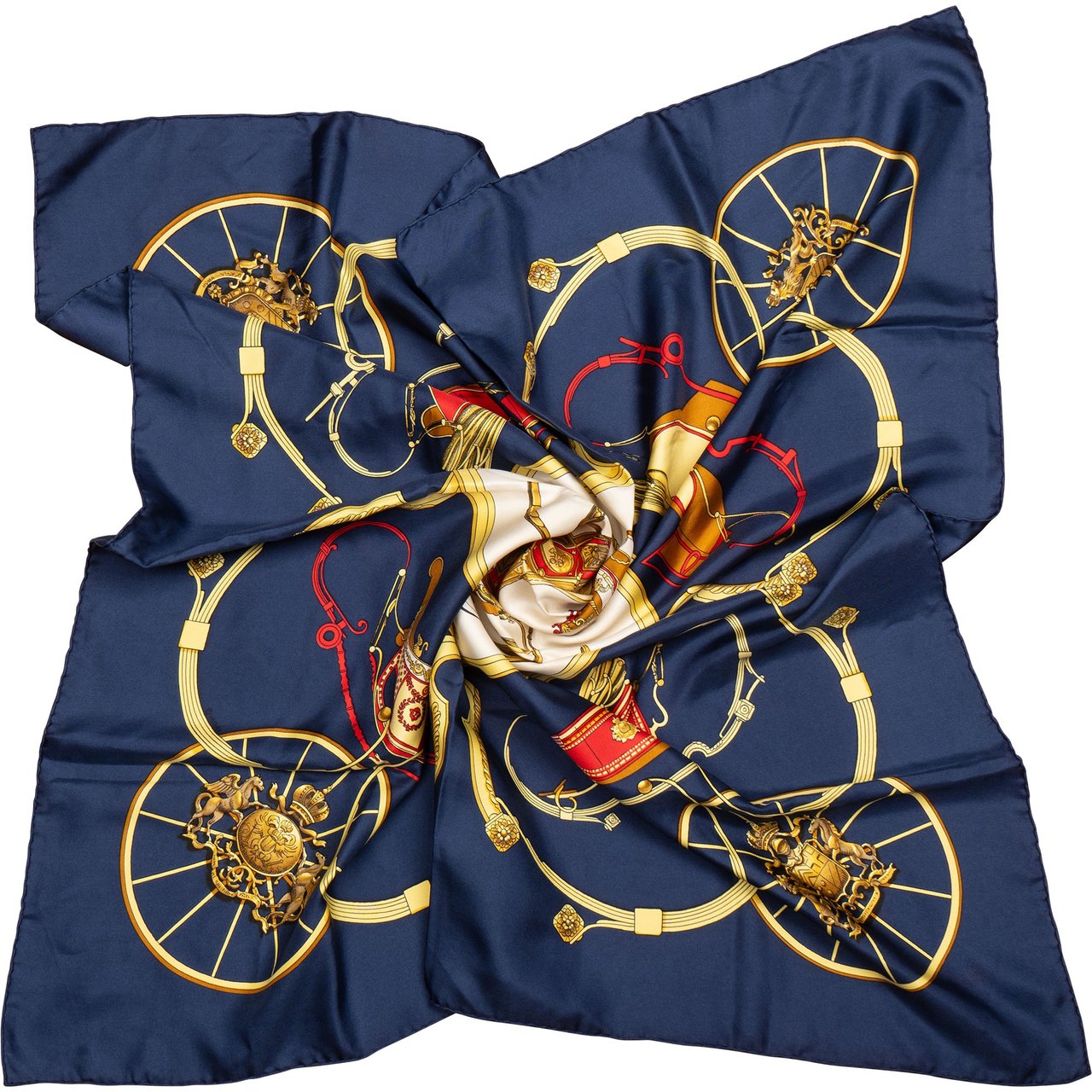 Hermès Hermès Classic "Springs" Silk Carre 90 Scarf Tuch Blauw