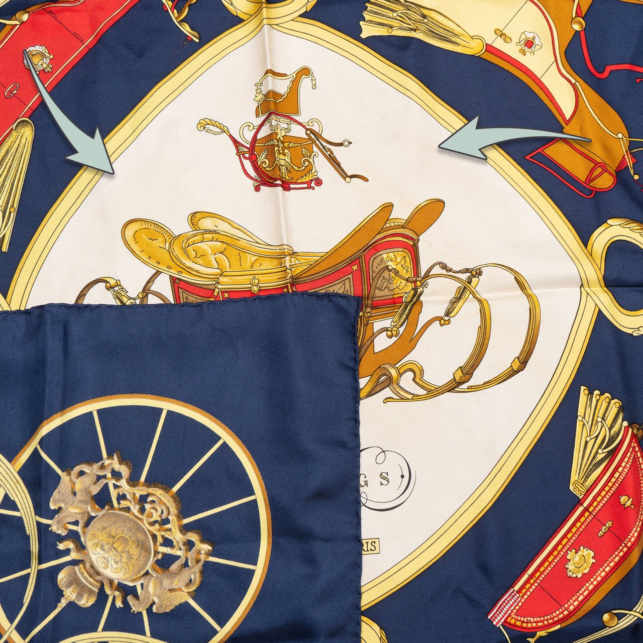 Hermès Hermès Classic "Springs" Silk Carre 90 Scarf Tuch Blauw