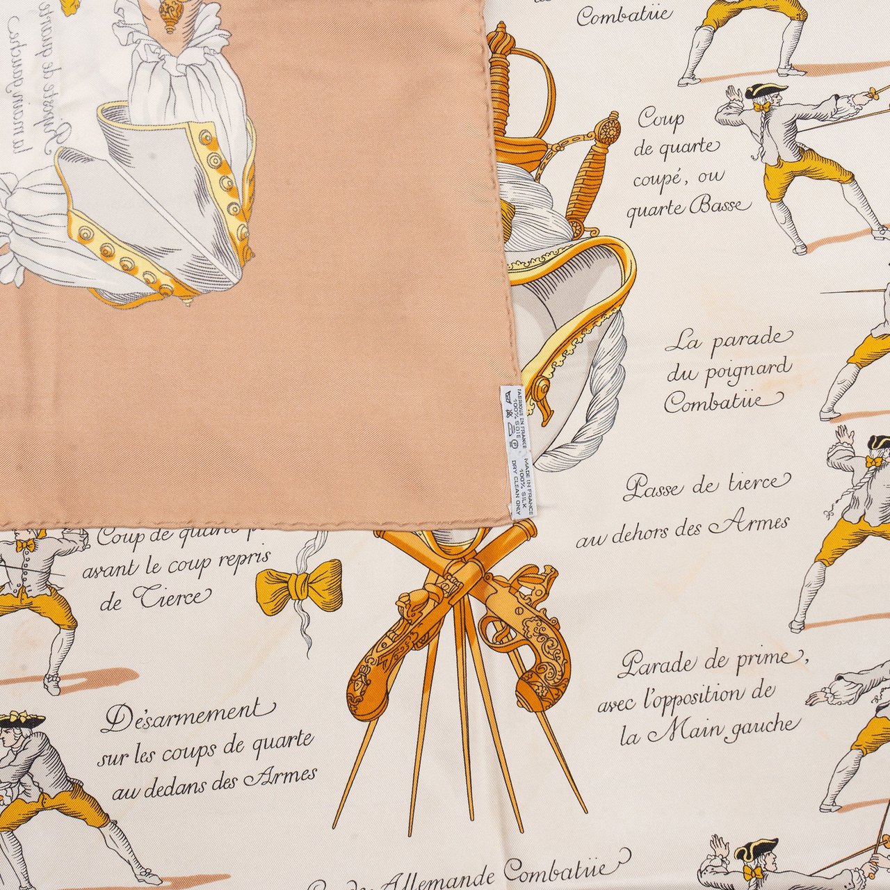 Hermès Classic "Traité Des Armes" Silk Carre 90 Scarf Tuch Bruin