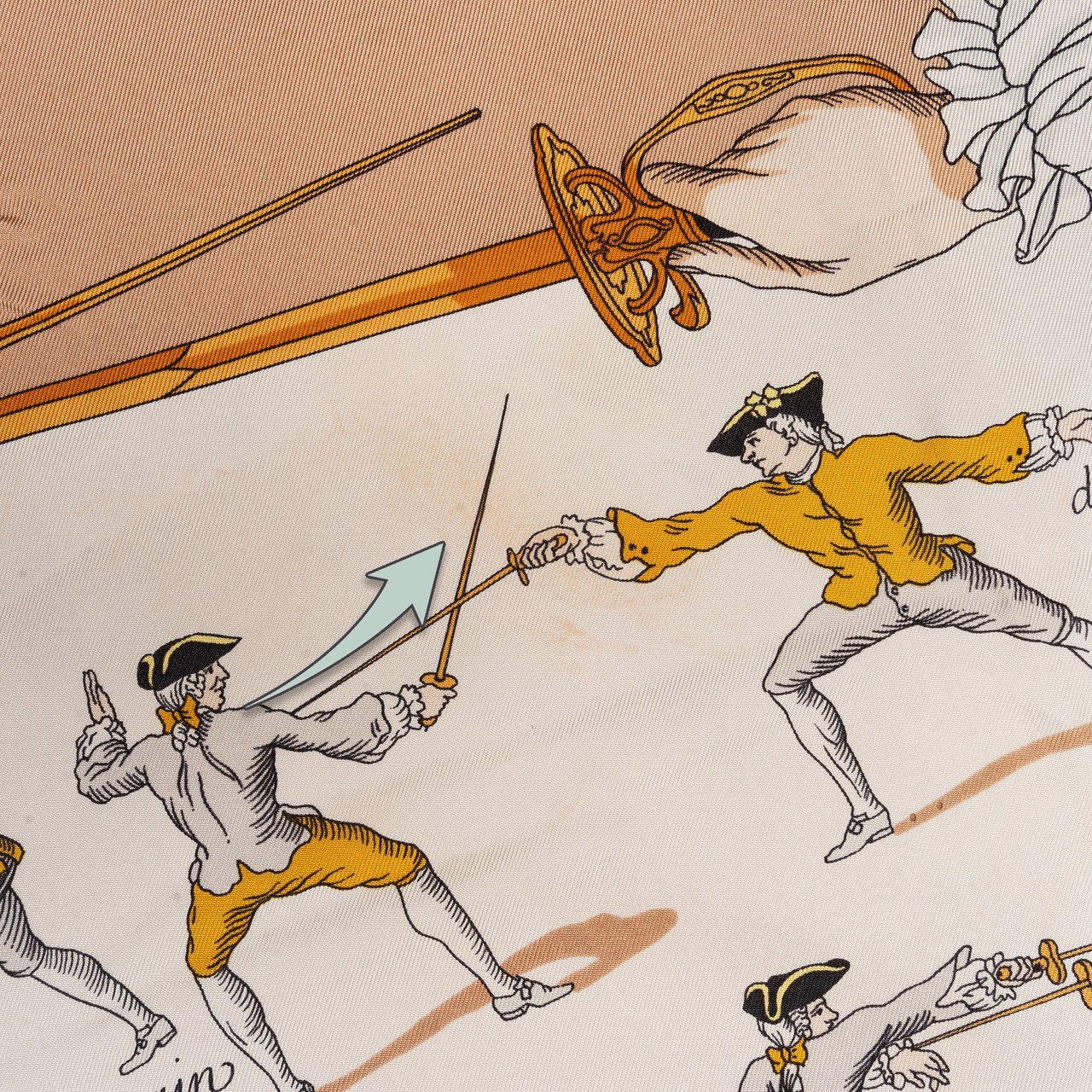 Hermès Classic "Traité Des Armes" Silk Carre 90 Scarf Tuch Bruin