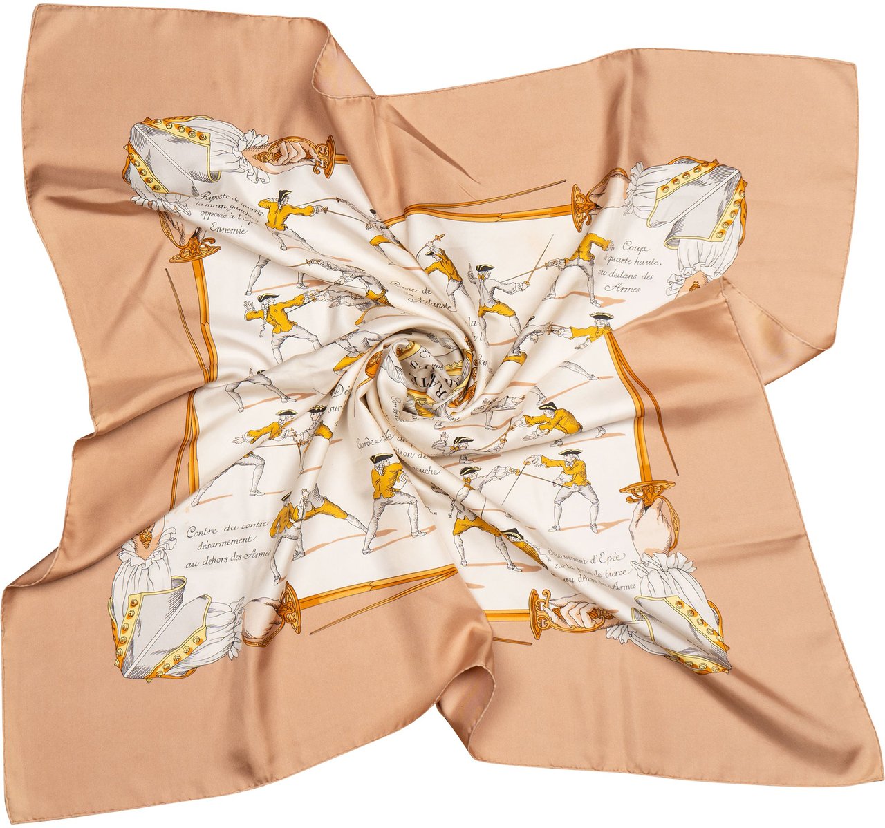 Hermès Hermès Classic "Traité Des Armes" Silk Carre 90 Scarf Tuch Bruin