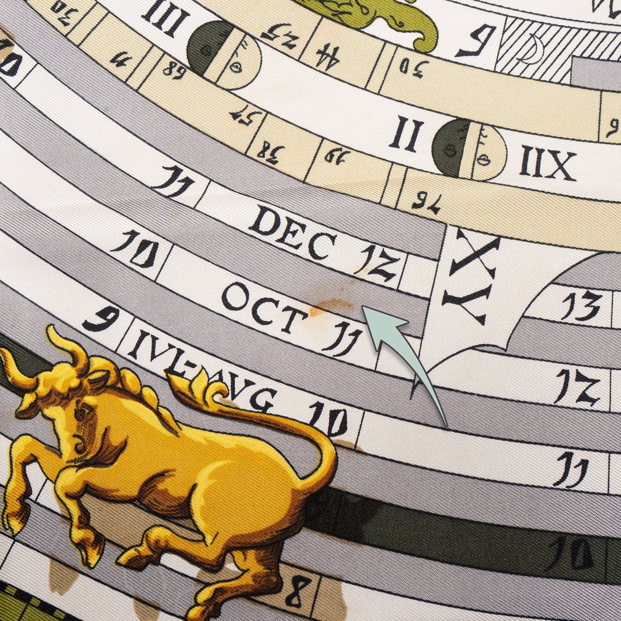 Hermès Hermès Classic "Dies Et Hore" Silk Carre 90 Scarf Tuch Groen