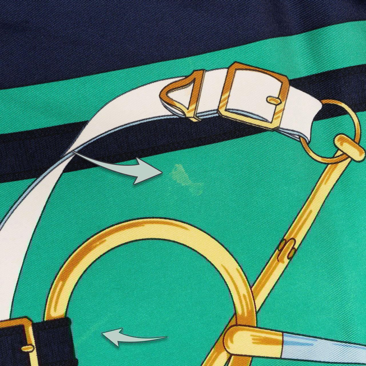 Hermès Hermès Classic "Eperon d´Or" Silk Carre 90 Scarf Tuch Blauw