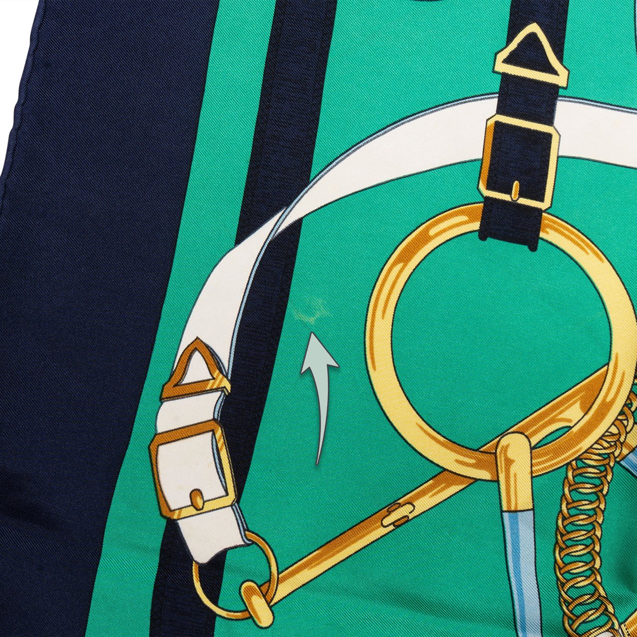 Hermès Hermès Classic "Eperon d´Or" Silk Carre 90 Scarf Tuch Blauw