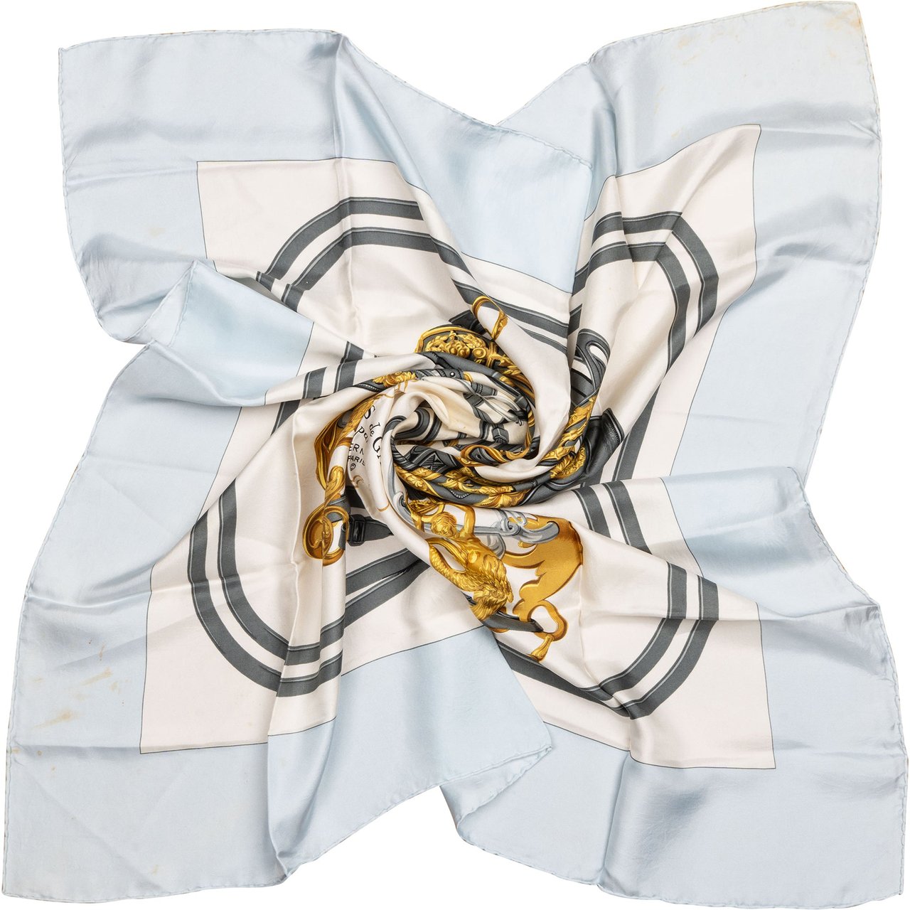 Hermès Hermès Classic "BRIDE de GALA" Silk Carre 90 Scarf Tuch Blauw