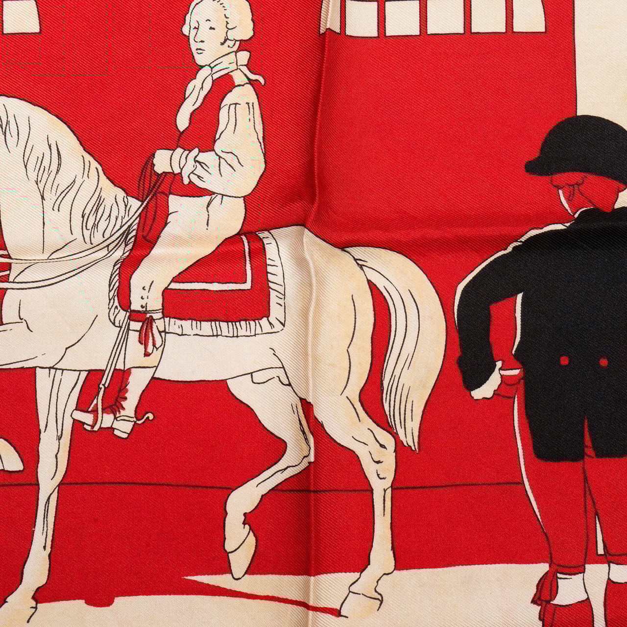 Hermès Hermès Classic "MANÉGE" Silk Carre 90 Scarf Tuch Rood