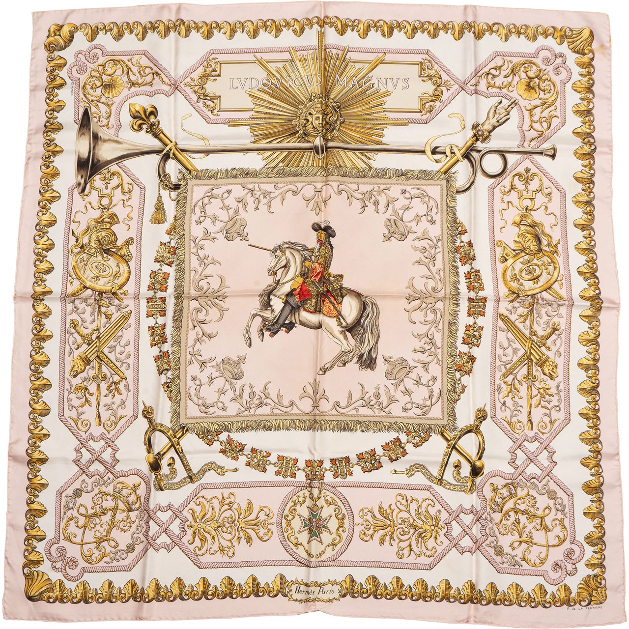 Hermès Hermès Classic "LVDOVICVS MAGNVS" Silk Carre 90 Scarf Tuch Divers